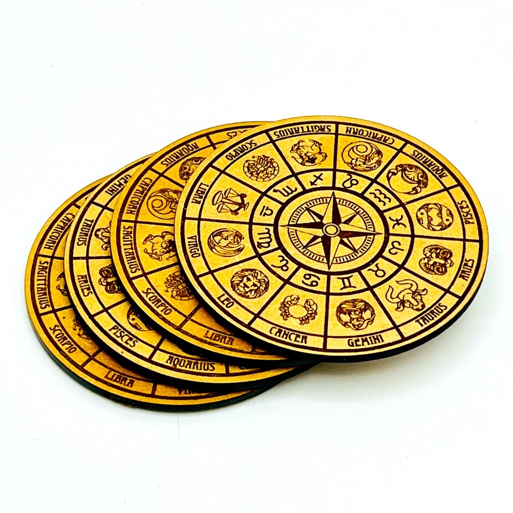 Astrology Zodiac Wheel Symbols & Star Signs
Coasters • Set of 4